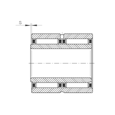 滾針軸承 NAO25X42X32-ZW-ASR1, 無擋邊，雙列