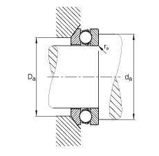 推力深溝球軸承 53222, 根據(jù) DIN 711/ISO 104 標(biāo)準(zhǔn)的主要尺寸，單向，帶球面軸承座圈，可分離