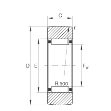 支撐型滾輪 RSTO45, 無(wú)軸向引導(dǎo)，外圈無(wú)擋邊