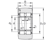 支撐型滾輪 NNTR80X200X90-2ZL, 滿裝滾子，軸向引導(dǎo)，兩側(cè)唇密封