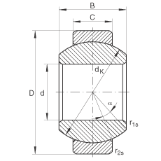 關(guān)節(jié)軸承 GE8-FO, 根據(jù) DIN ISO 12 240-1 標(biāo)準(zhǔn)，需維護(hù)