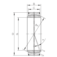 關(guān)節(jié)軸承 GE480-DO, 根據(jù) DIN ISO 12 240-1 標(biāo)準(zhǔn)，需維護(hù)