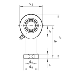 桿端軸承 GIL40-DO-2RS, 根據(jù) DIN ISO 12 240-4 標(biāo)準(zhǔn)，帶左旋內(nèi)螺紋，需維護(hù)，兩側(cè)唇密封