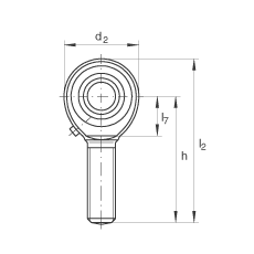 桿端軸承 GAKR8-PB, 根據(jù) DIN ISO 12 240-4 標(biāo)準(zhǔn)，帶右旋外螺紋，需維護