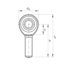 桿端軸承 GAKR10-PW, 根據(jù) DIN ISO 12 240-4 標(biāo)準(zhǔn)，帶右旋外螺紋，需維護(hù)