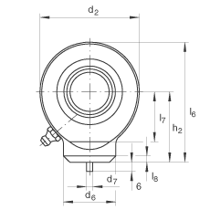 液壓桿端軸承 GK17-DO, 根據(jù) DIN ISO 12 240 標(biāo)準(zhǔn)，帶焊接面，需維護(hù)