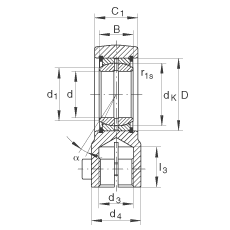 液壓桿端軸承 GIHRK20-DO, 根據(jù) DIN ISO 12 240-4 標(biāo)準(zhǔn)，帶右旋螺紋夾緊裝置，需維護(hù)