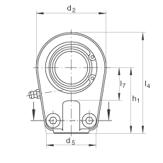 液壓桿端軸承 GIHRK20-DO, 根據(jù) DIN ISO 12 240-4 標(biāo)準(zhǔn)，帶右旋螺紋夾緊裝置，需維護(hù)