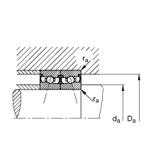主軸軸承 HSS71906-C-T-P4S, 調(diào)節(jié)，成對安裝，接觸角 α = 15°，兩側(cè)唇密封，非接觸，加嚴公差