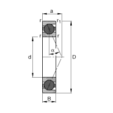 主軸軸承 HCB71916-E-T-P4S, 調(diào)節(jié)，成對或單元安裝，接觸角 α = 25°，陶瓷球，限制公差