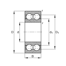 深溝球軸承 4204-B-TVH, 根據(jù) DIN 625-3 標(biāo)準(zhǔn)的主要尺寸，雙列