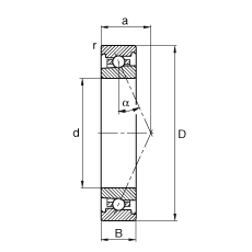 主軸軸承 HS71915-E-T-P4S, 調(diào)節(jié)，成對或單元安裝，接觸角 α = 25°，限制公差