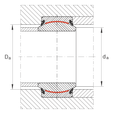 關(guān)節(jié)軸承 GE35-UK-2RS, 根據(jù) DIN ISO 12 240-1 標準, 免維護，兩側(cè)唇密封