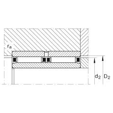 滾針軸承 NAO25X42X32-ZW-ASR1, 無擋邊，雙列