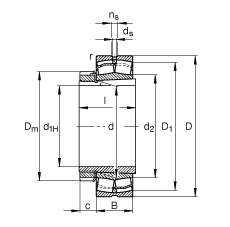 調心滾子軸承 23130-E1-K-TVPB + H3130, 根據(jù) DIN 635-2 標準的主要尺寸, 帶錐孔和緊定套